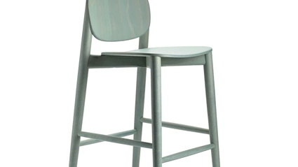 Sgabello Harmo Kitchen in legno di Frassino verniciato Azzurro Grigio di Infiniti