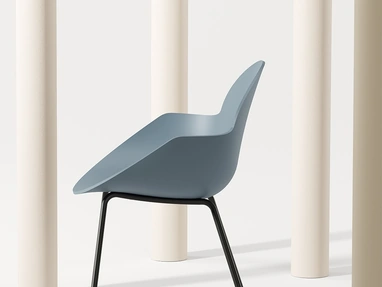 Sedia Cookie 4 Legs con scocca in polipropilene e gambe in acciaio di Infiniti