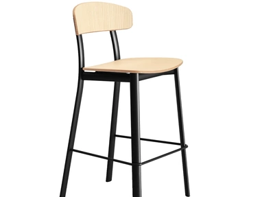 Sgabello Feluca Kitchen in Frassino Naturale con telaio in acciaio di Infiniti