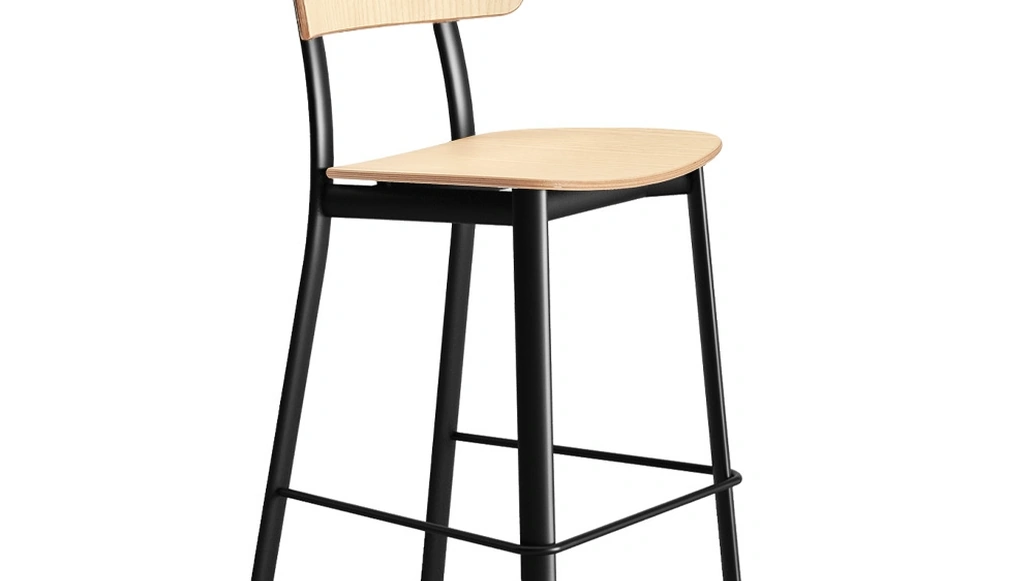 Sgabello Feluca Kitchen in Frassino Naturale con telaio in acciaio di Infiniti