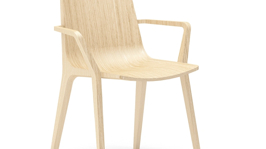 Sedia con braccioli Seame 4 Legs in Rovere Naturale di Infiniti