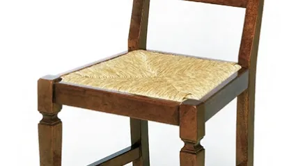 Sedia classica in legno effetto mogano con sedile in paglia Orvieto di Aeffe
