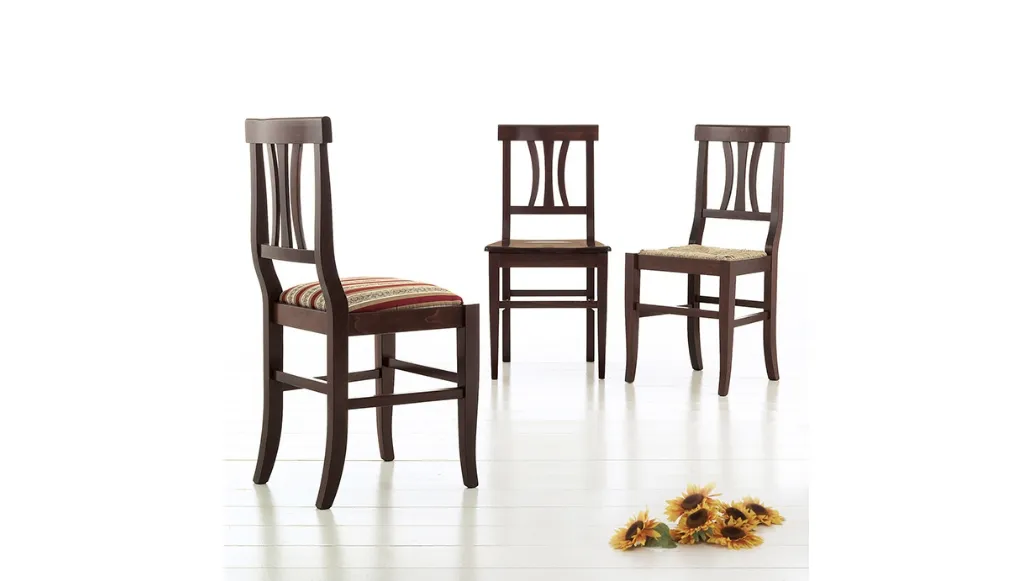 Sedia classica in legno con seduta in legno, in tessuto imbottito o in paglia Pistoia di Sedie Brianza