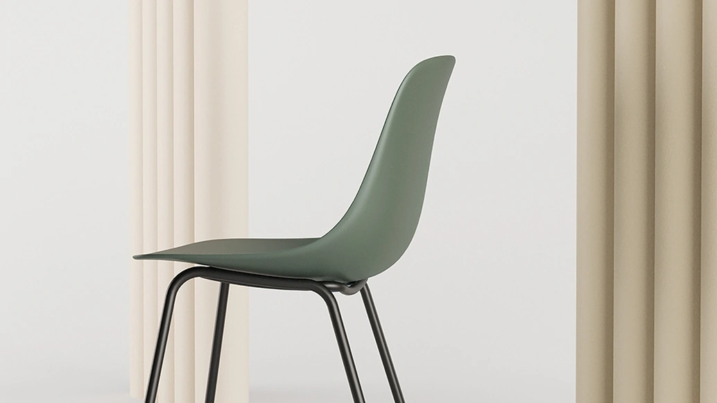 Sedia Pure Loop Mono 4 Legs con scocca in polipropilene e base in acciaio di Infiniti