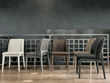 Sedia Salisburgo con struttura in legno verniciato e seduta in morbido tessuto Soft Touch Vintage di Target Point
