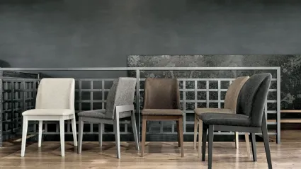 Sedia Salisburgo con struttura in legno verniciato e seduta in morbido tessuto Soft Touch Vintage di Target Point