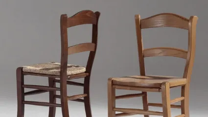Sedia classica Savoia in legno con seduta in legno o impagliata di Sedie Brianza