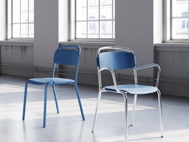 Sedia con e senza braccioli Skol in polipropilene con telaio in acciaio di Infiniti