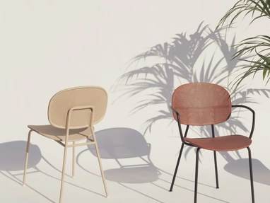 Sedia Tondina Slim in polipropilene con struttura in acciaio di Infiniti