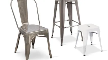 Sedia e sgabelli in metallo di design disponibili in diverse misure Twix/Twix SGA/Twix SGB di Aeffe