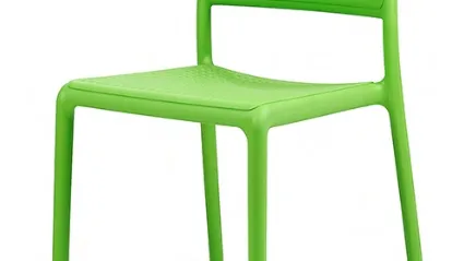 Sedia in polipropilene verde con sedile e schienale traforato Zara di Aeffe
