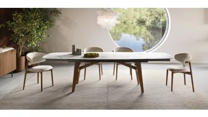 Tavolo allungabile in ceramica con struttura in legno Abrey di Calligaris