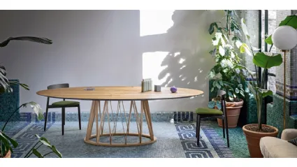 Tavolo Acco in legno di Rovere di Miniforms