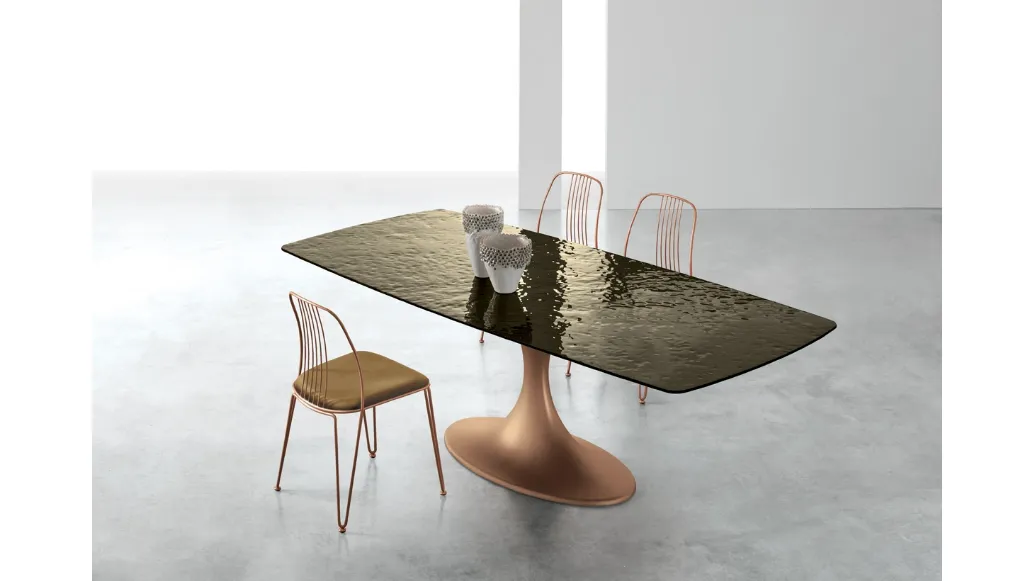 Tavolo Calice con top in vetro Target Point