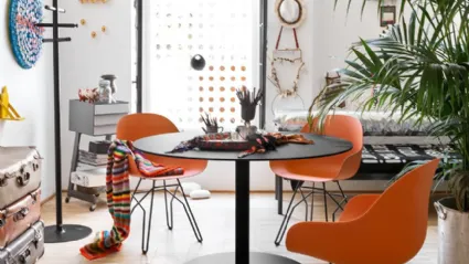 Tavolo rotondo in laminato stratificato con base in metallo Cocktail di Connubia