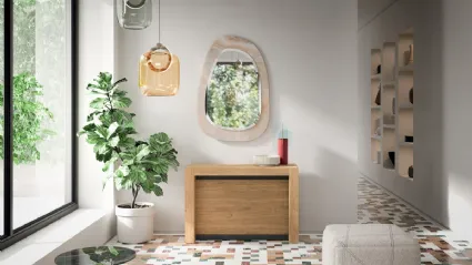 Consolle A3 allungabile in Rovere dotata di 5 prolunghe incorporate nella struttura di Ozzio