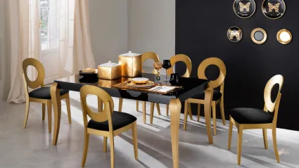 Tavolo in stile classico in laminato e metallo Impero Oro di Eurosedia