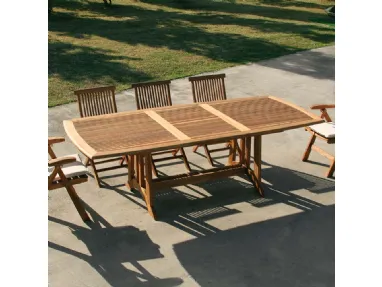 Tavolo allungabile Amalfi in massello di teak indonesiano di La Seggiola