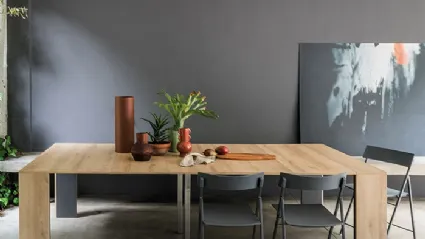 Tavolo consolle allungabile Leon in melaminico effetto legno di Sedie Brianza