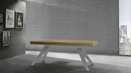 Tavolo Remedy 180 con struttura in metallo verniciato e piano in melaminico di Zamagna