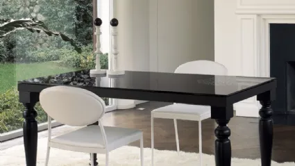 Tavolo allungabile Cesare in vetro e legno laccato di Ponti Terenghi