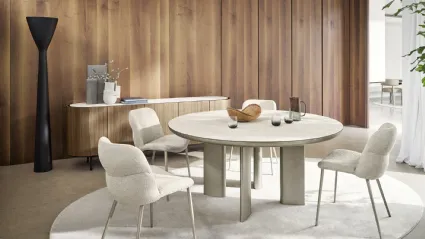 Tavolo Sandy rotondo con piano in legno di Calligaris