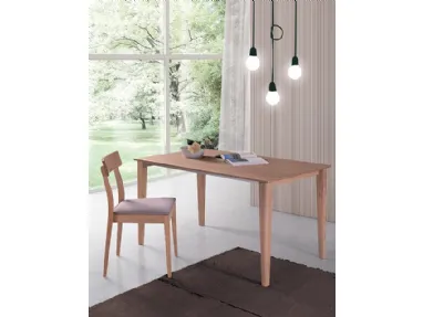 Tavolo da cucina con struttura e piano realizzati in legno Slim di Aeffe
