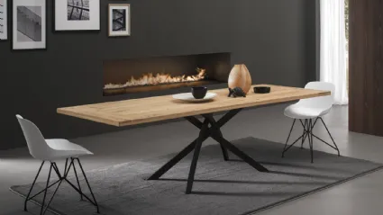 Tavolo T1216FMAG Twist 200 in legno massello di Zamagna