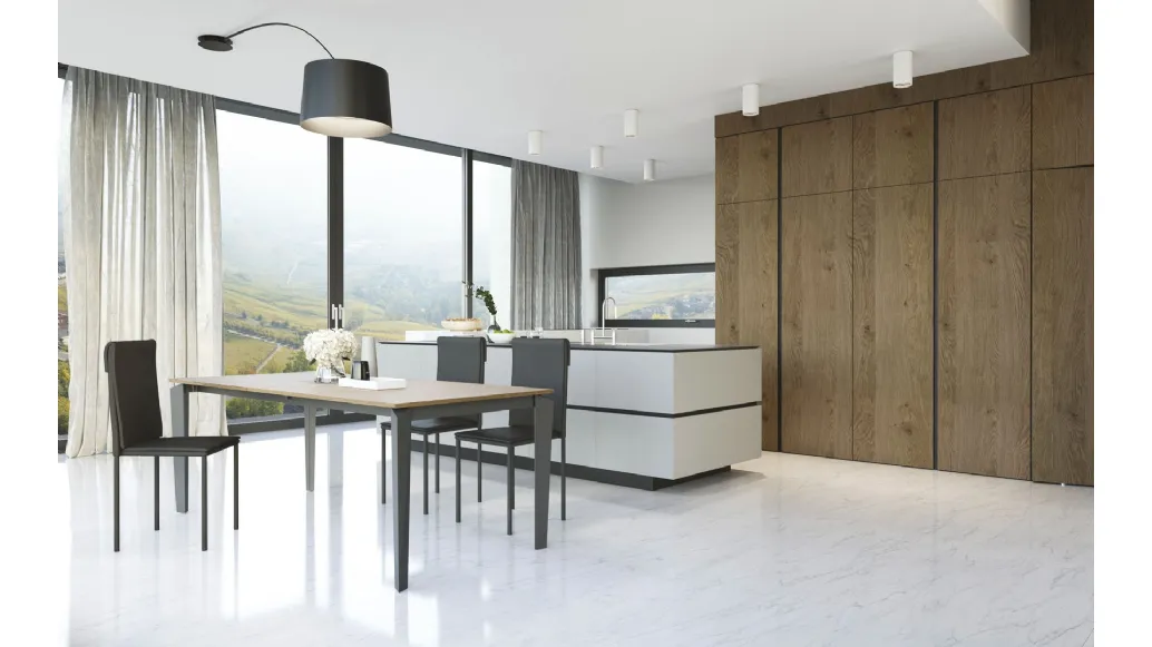 Tavolo T1518 Freccia 140 in melaminico rovere di Zamagna