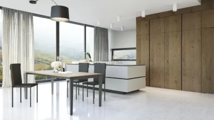 Tavolo T1518 Freccia 140 in melaminico rovere di Zamagna