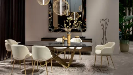 Tavolo Tenso Orione Couture con top in resina di Tonin Casa