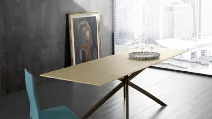 Tavolo Twist 180 Alllungabile con struttura in metallo verniciato e piano in legno di Zamagna