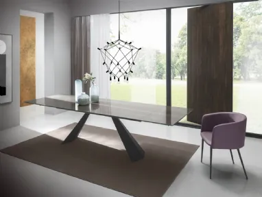 Tavolo T1335A Coast 200 in ceramica lucida di Zamagna