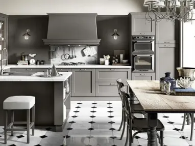 Cucina classica angolare in laccato opaco con top in HPL Laminato effetto marmo Old Asolo 10 di Spagnol Cucine