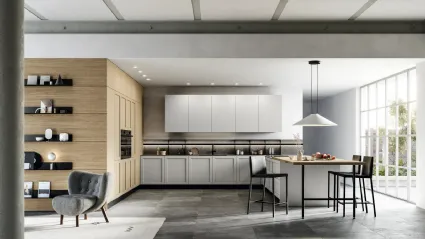 Cucina Moderna con penisola in Pet e laminato Alma 01 di Arredo3