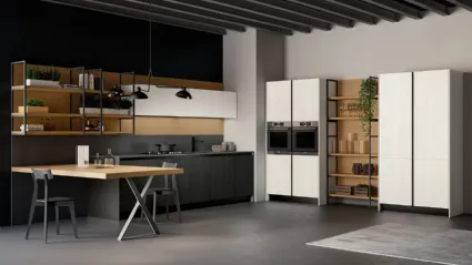 Cucina Moderna angolare in legno laccato Asia 02 di Arredo3