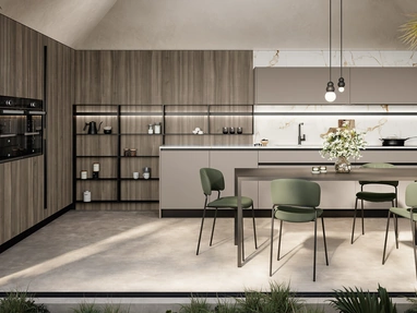 Cucina Moderna angolare Cloe 06 in laccato e laminato di Arredo3
