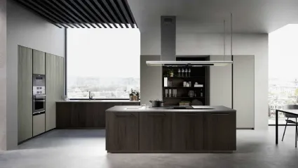 Cucina Moderna in legno con isola Asia 04 di Arredo3