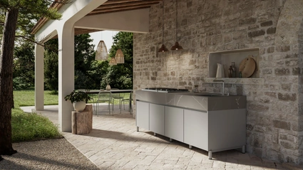 Cucina Moderna in alluminio per esterno Aura 02 di Arredo3
