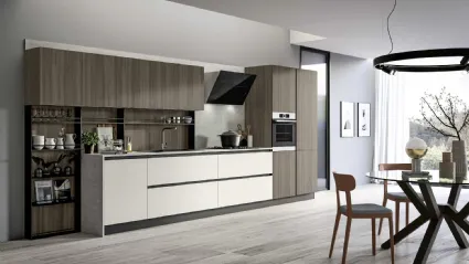 Cucina Moderna lineare in laccato e laminato Cloe 01 di Arredo3