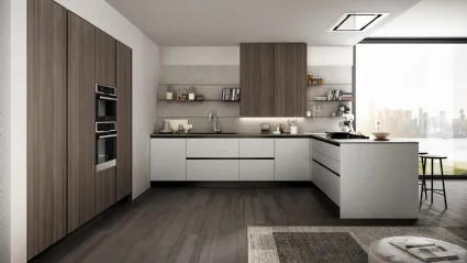 Cucina Moderna Cloe 01 con penisola di Arredo3