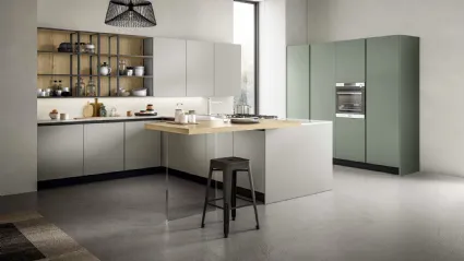 Cucina Moderna con penisola in laccato e laminato Cloe 04 di Arredo3