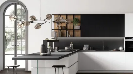 Cucina Moderna Time 07 con penisola di Arredo3