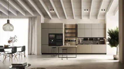 Cucina Moderna in laccato e laminato con penisola Wega 05 di Arredo3