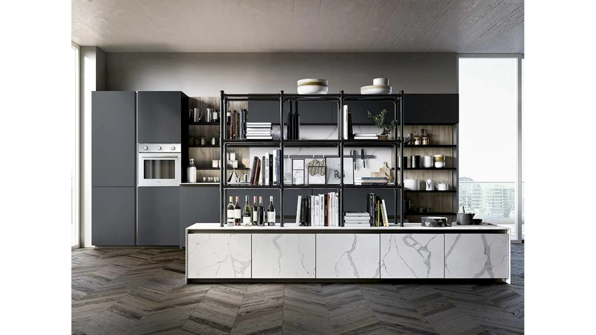 Spagnol cucine top in HPL Calacatta