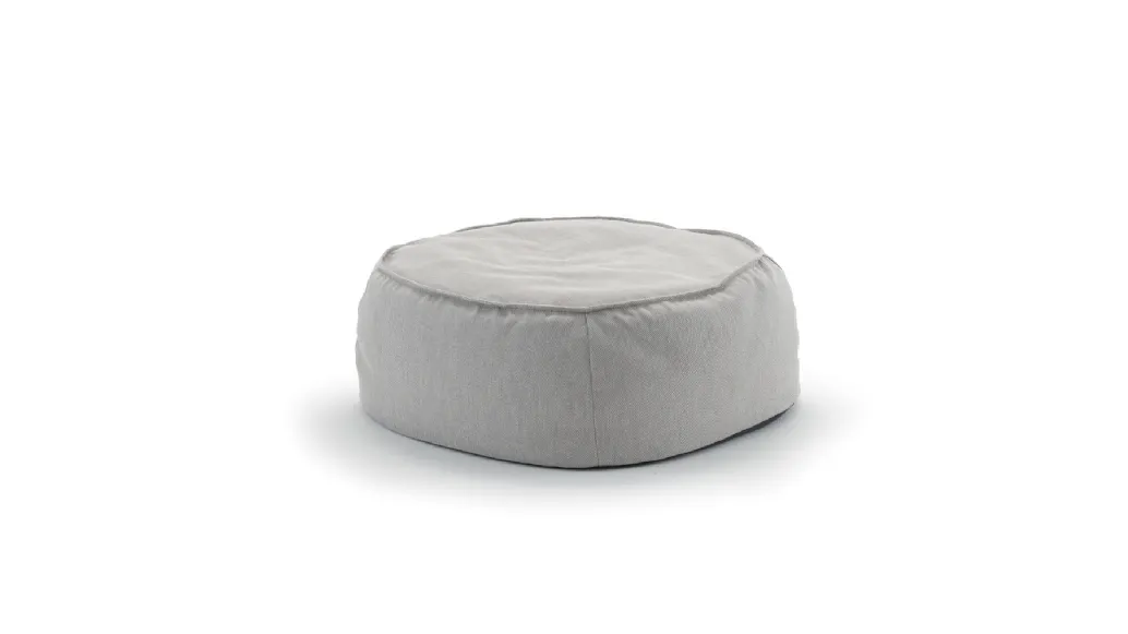 Pouf tavolino Bill in tessuto grigio di La Seggiola