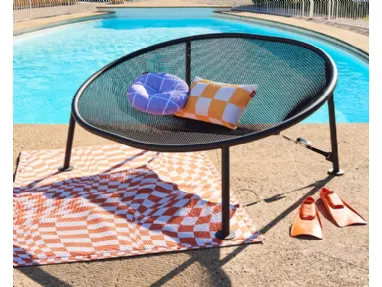 Poltrona Lounge Netorious Deluxe con telaio in alluminio e rete di Fatboy