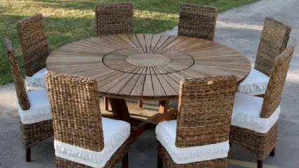 Tavolo da giardino Real Table in legno massello di teak indonesiano con finitura olio naturale di La Seggiola