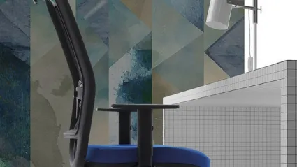 Seduta Operativa Gipsy con sedile in tessuto imbottito e scjhienale in tessuto tecnico a rete traspirante di Sedie Brianza