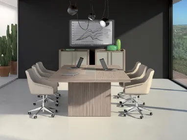 Scrivania operativa Meeting 8 in nobilitato Olmo di MobilOfficeFurniture